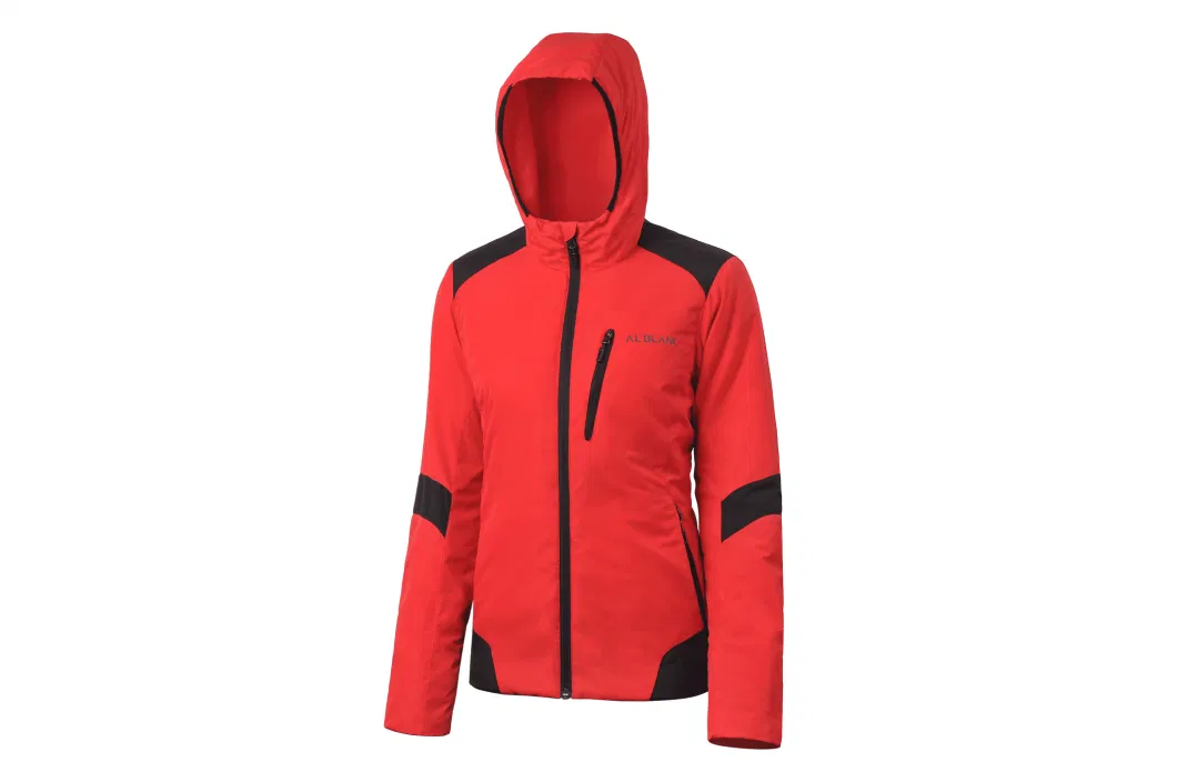 China Supplier Lightweight Windproof Waterproof Women Winter Warm Padding Down & Fake Jacket with Attached Hood