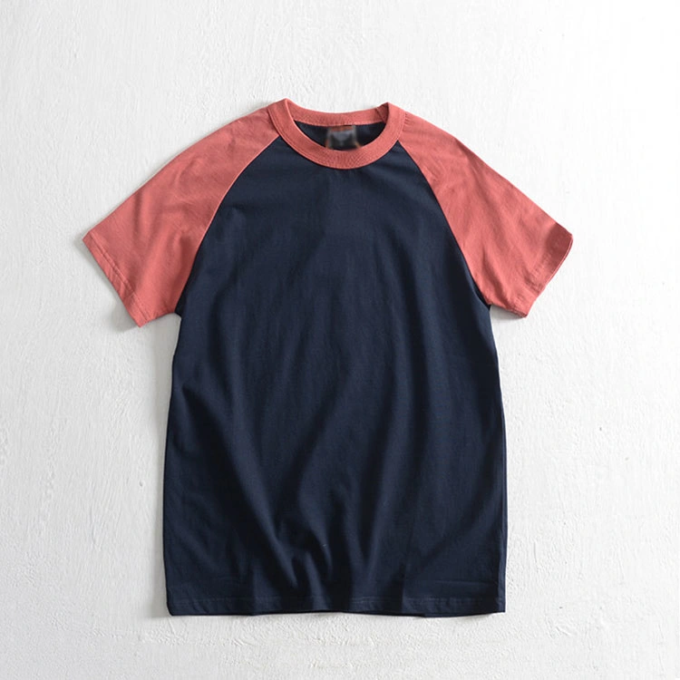 Summer New 100% Cotton Solid Raglan Men T Shirt Causal O-Neck Basic T-Shirt Male High Quality Classical Tops