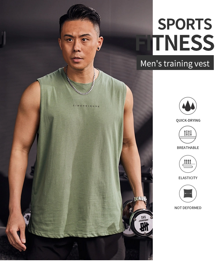 Custom Logo Wholesale Men Sports Tank Top Custom Muscle Fitness Vest Men Running Tank Top