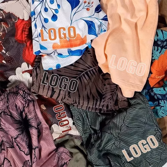 Pantaloncini da uomo in rete personalizzata da basket in bianco a sublimazione a doppio strato ODM, in poliestere tinta unita, da strada, taglie forti