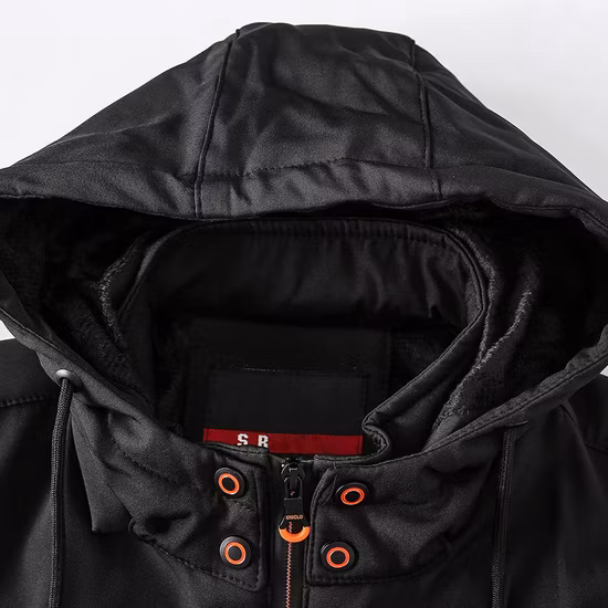 Giacca sportiva da corsa con cappuccio color kaki da corsa personalizzata con zip intera in cotone pesante traspirante e caldo da uomo