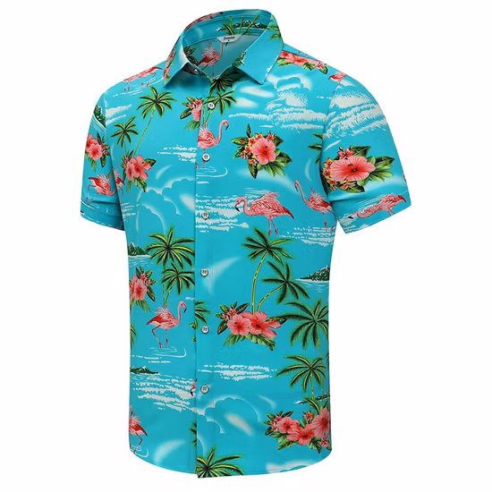 Camicia da uomo in lino casual, camicia alla moda a righe tessute da ragazzo a maniche corte