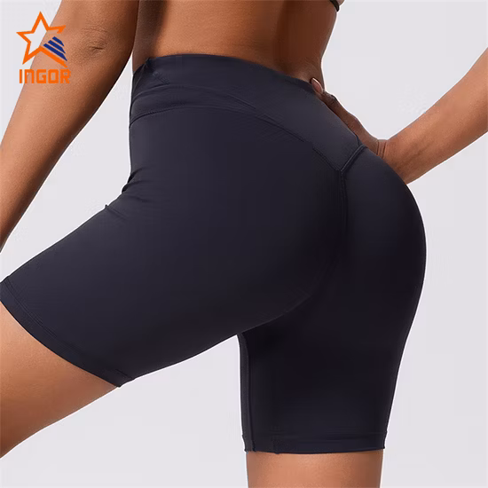 OEM a vita alta Fitness Abbigliamento sportivo Tasca da donna che esegue pantaloncini da yoga