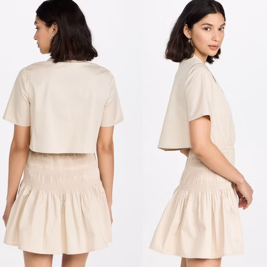 Vendita all'ingrosso più nuova ragazza signora moda camicetta gonna gonna da donna manica corta profondo scollo a V cintura casual peplo avvolgente camicetta camicia abito abbigliamento