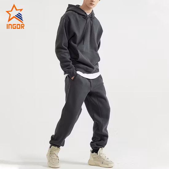 Ingor Sportswear Abbigliamento sportivo Abbigliamento da palestra Abbigliamento da corsa Commercio all'ingrosso Moda unisex Donna di alta qualità Etichetta privata Felpe con cappuccio sportive Tute da jogging Tuta