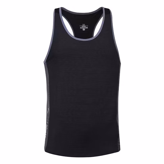 Canotta sportiva da uomo all'ingrosso Canotta fitness muscolare personalizzata Canotta da corsa nera da uomo